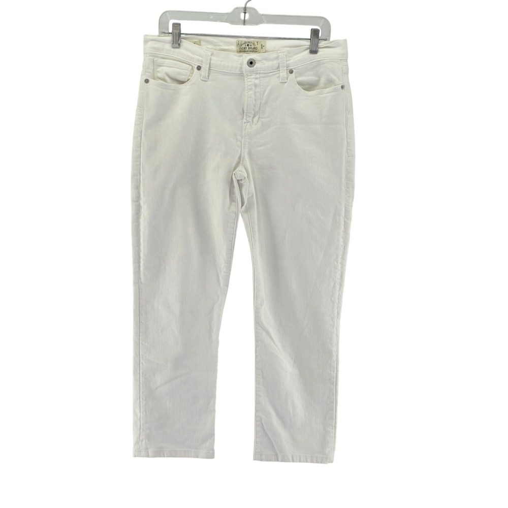 Lucky Brand Brooke‎ Straight Jeans Womens 14/32 White Denim Mid Rise Casual 6191